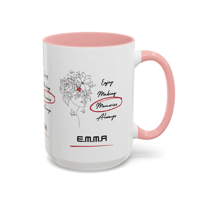 Personalized Initial Floral Girl Accent Coffee Mug