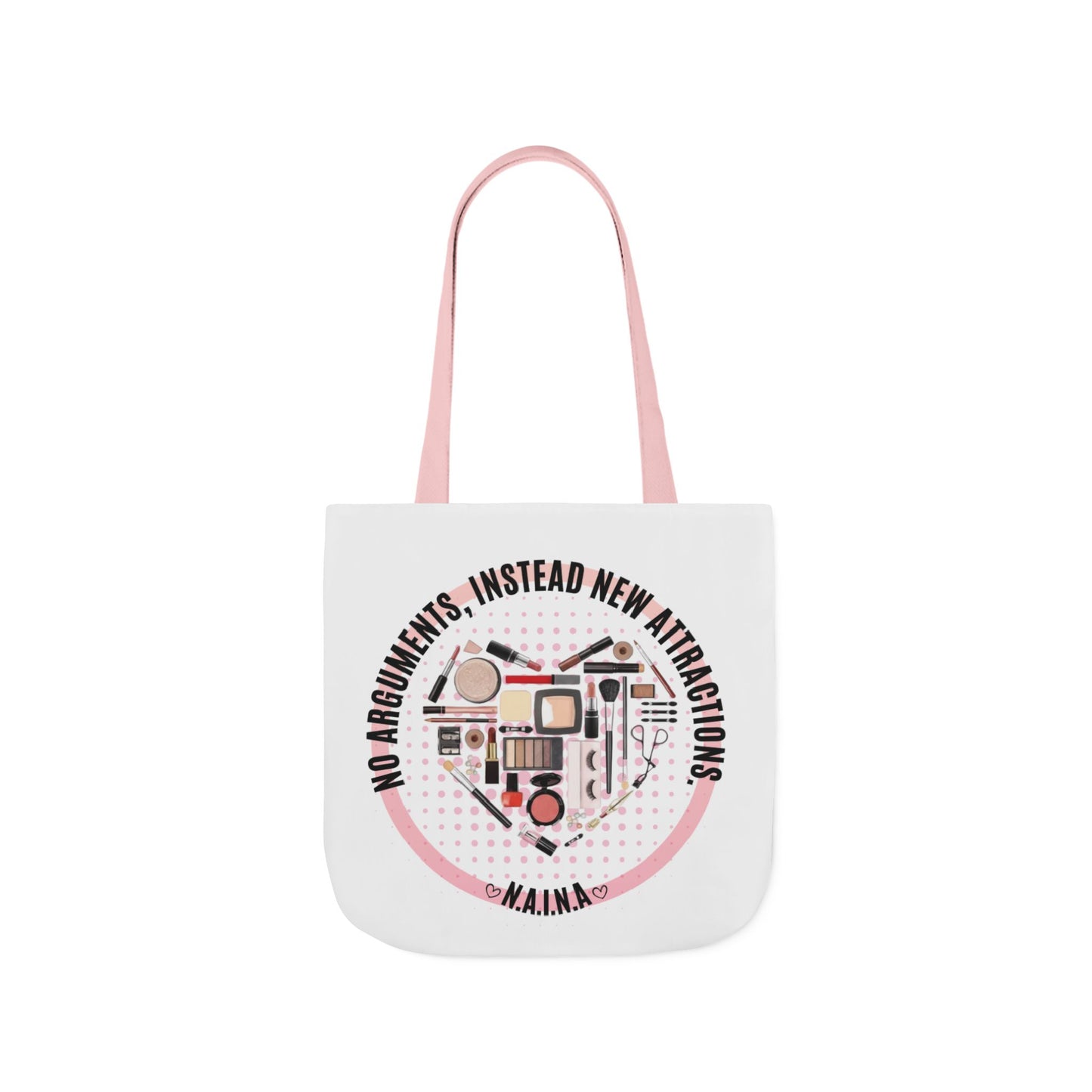 Personalized Initial Quote Cosmetic Heart Canvas Tote Custom Name