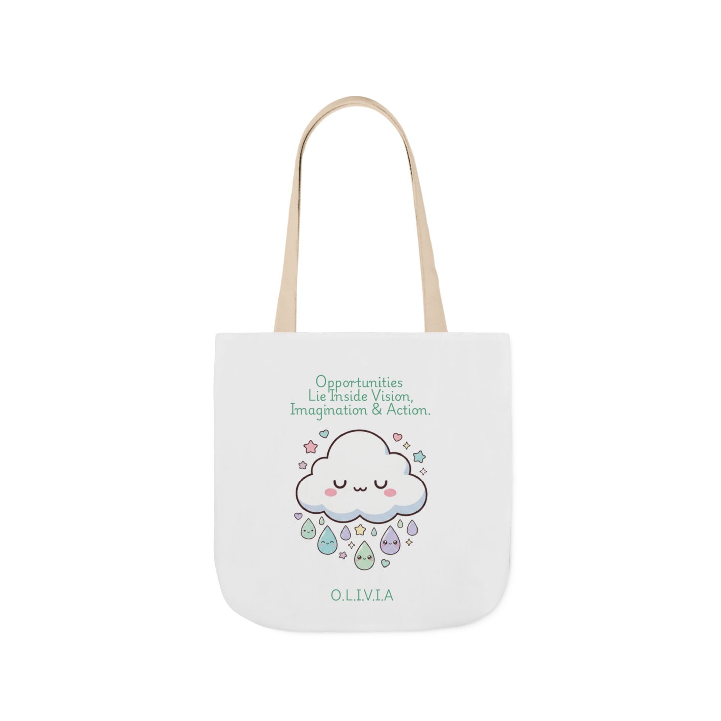 Personalized Initial Quote Cloud Dripping Canvas Tote Custom Name