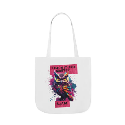 Personalized Initial Quote Owl Canvas Tote Custom Name