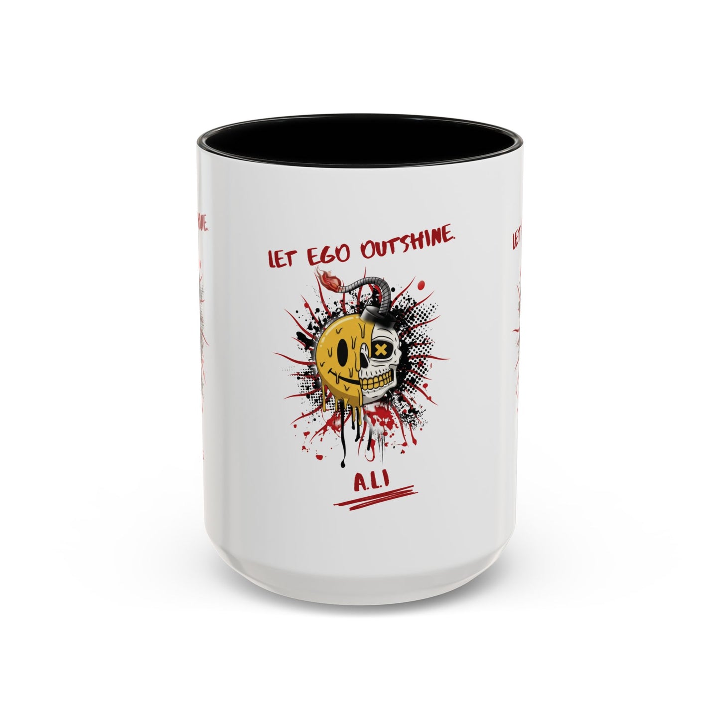 Personalized Split Smile Skull Accent Coffee Mug