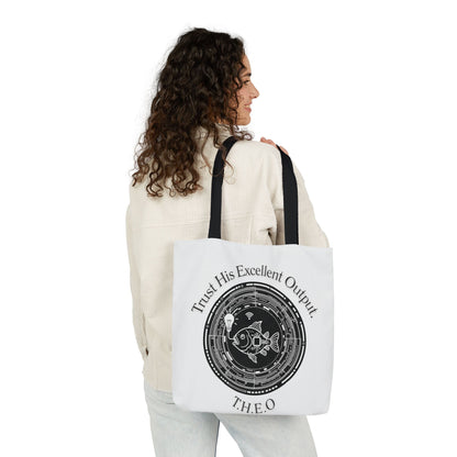Personalized Initial Quote Circle Fish Canvas Tote Custom Name