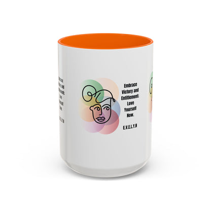 Personalized Initial Sketch Girl Accent Coffee Mug