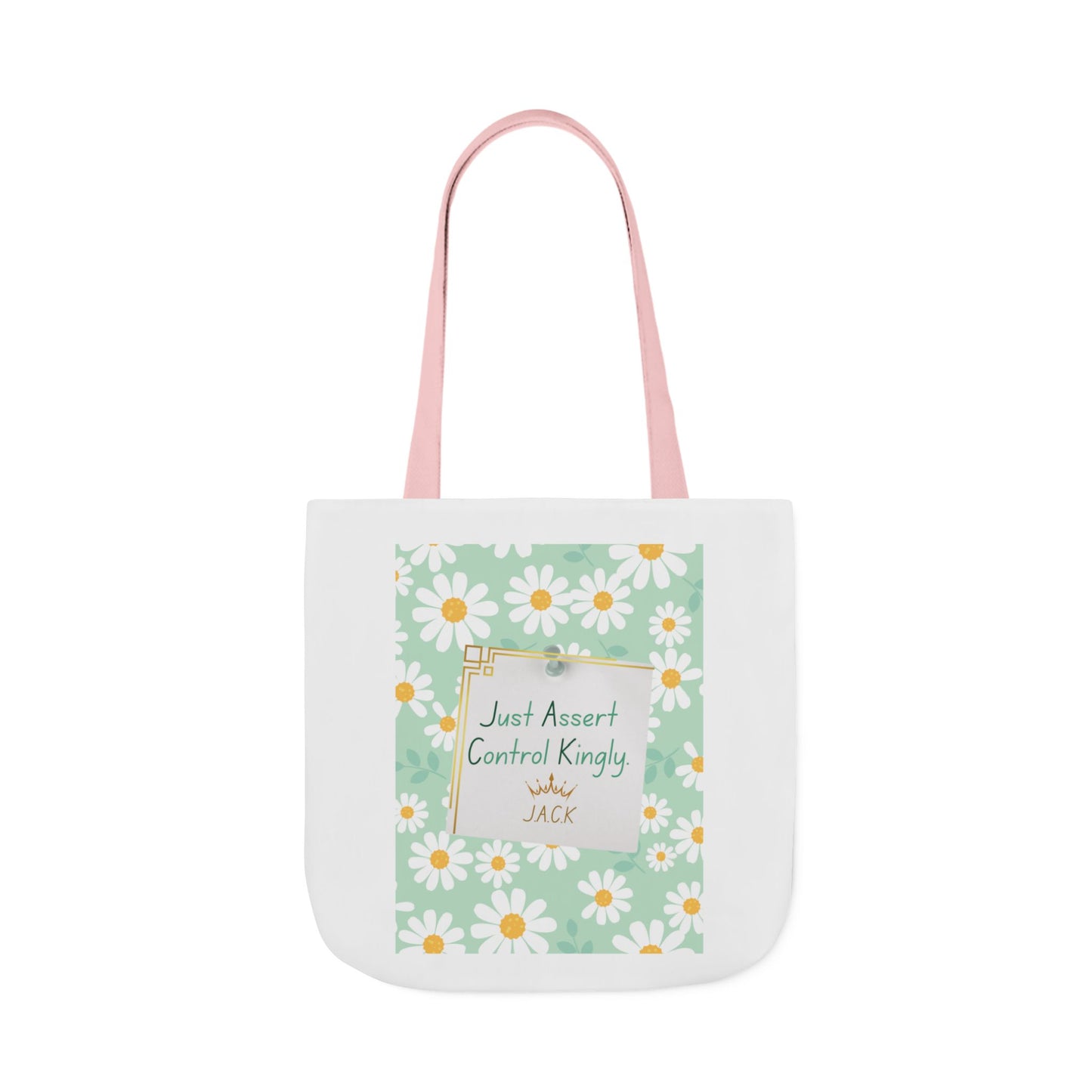 Personalized Initial Quote Floral Inspirational Canvas Tote Custom Name