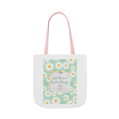 Personalized Initial Quote Floral Inspirational Canvas Tote Custom Name