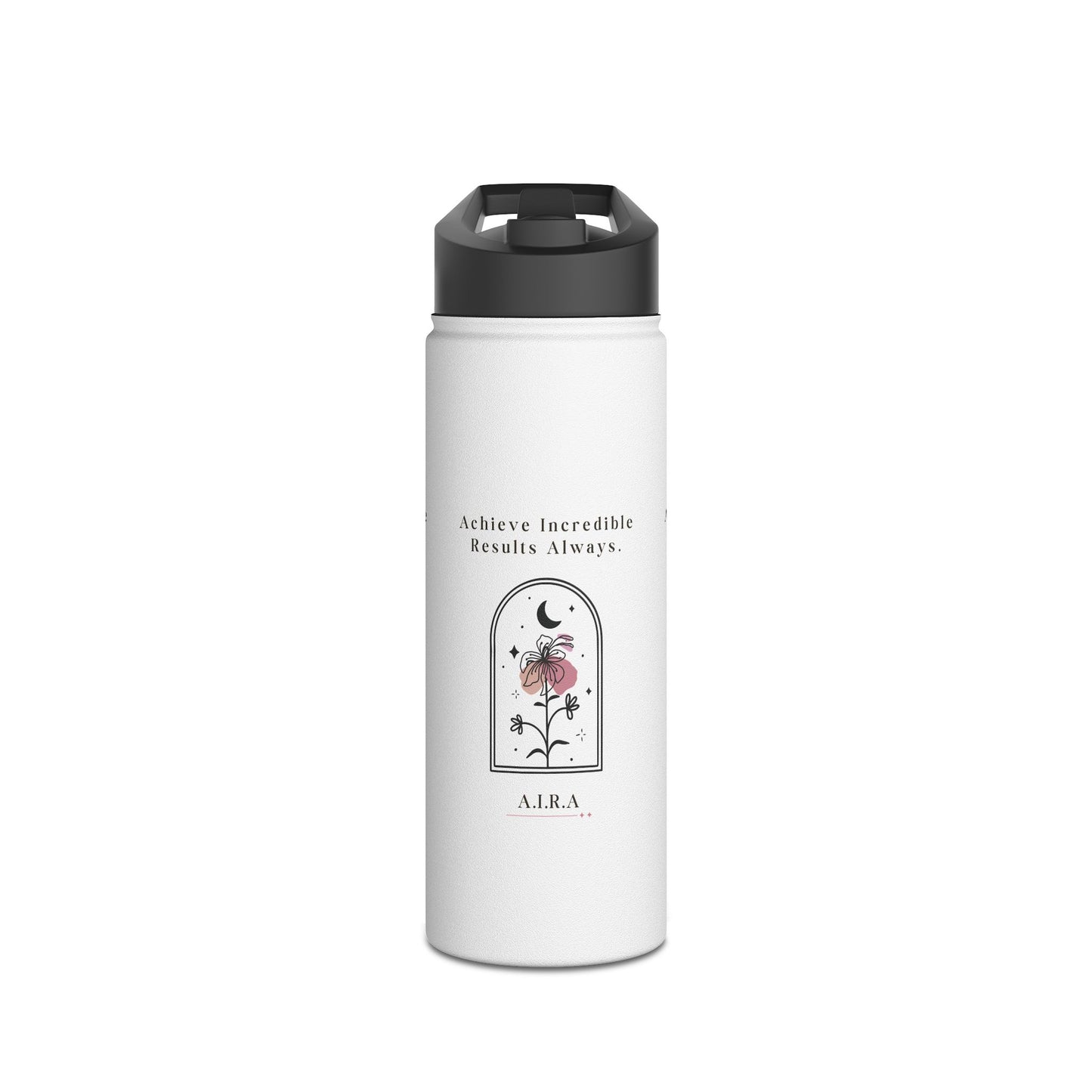 Personalized Initial Quote Floral Moon Stainless Steel Water Bottle