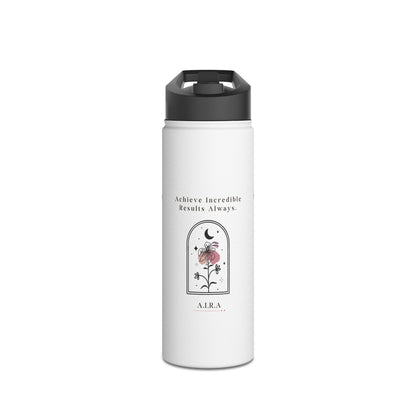 Personalized Initial Quote Floral Moon Stainless Steel Water Bottle
