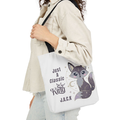 Personalized Initial Quote Fox King Canvas Tote Custom Name