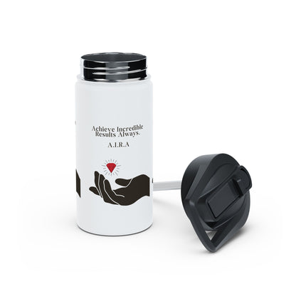 Personalized Initial Quote Hand and Gem Stainless Steel Water Bottle