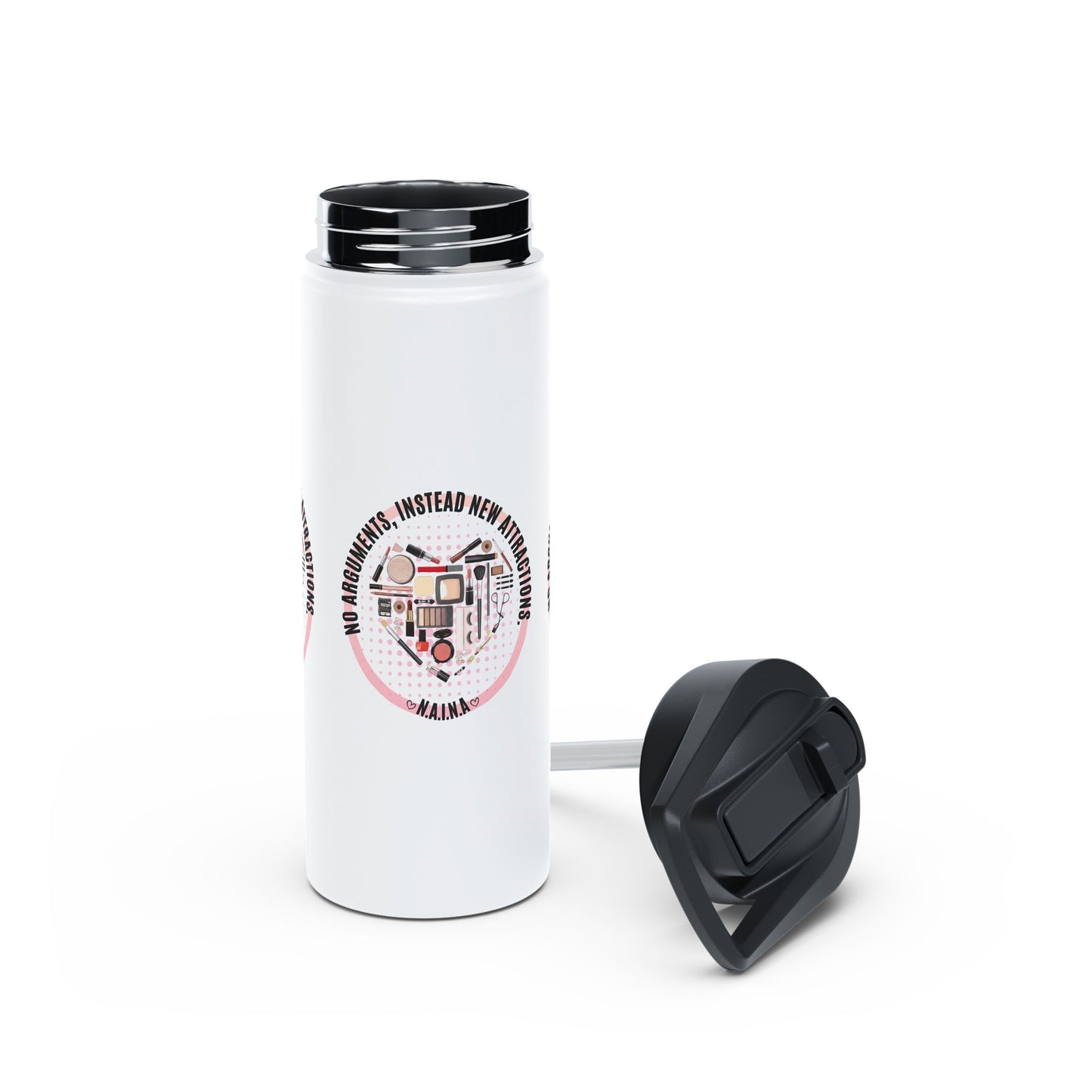 Personalized Initial Cosmetic Heart Controller Stainless Steel Water Bottle