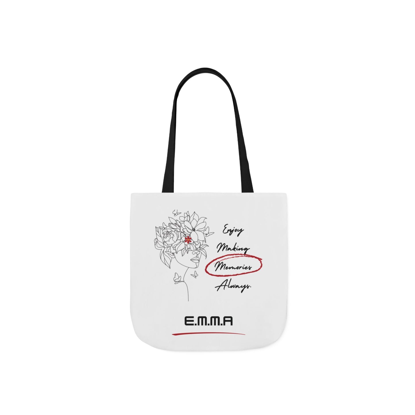 Personalized Initial Quote Floral Girl Canvas Tote Custom Name