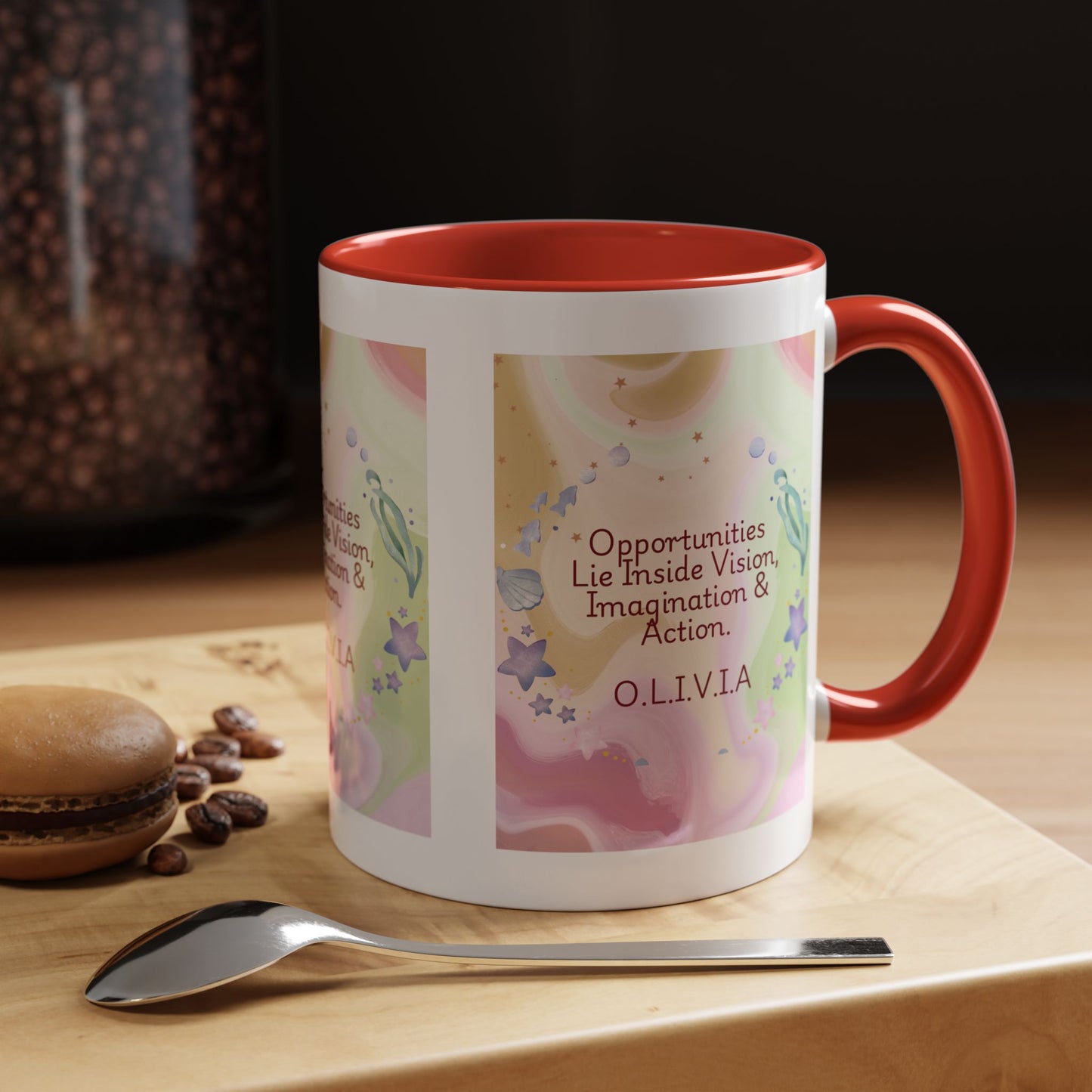 Personalized Ocean Theme Accent Coffee Mug