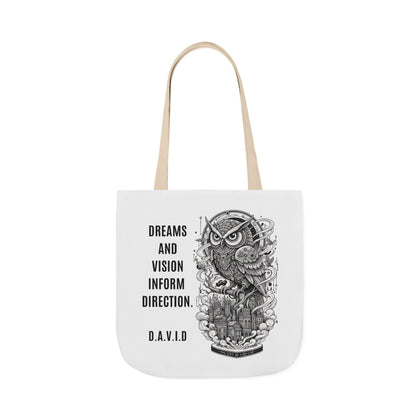 Personalized Initial Quote Owl Vision Canvas Tote Custom Name