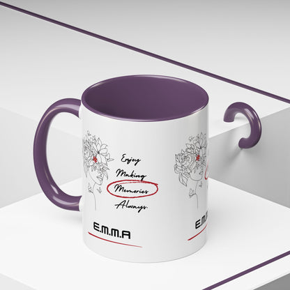 Personalized Initial Floral Girl Accent Coffee Mug