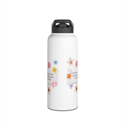Personalized Initial Quote Note Clip Stainless Steel Water Bottle