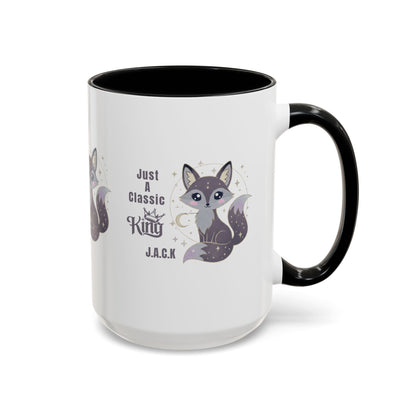Personalized Initial Fox King Accent Coffee Mug
