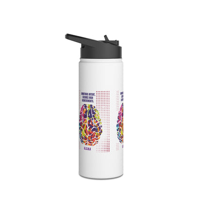 Personalized Initial Quote Brain Stainless Steel Water Bottle
