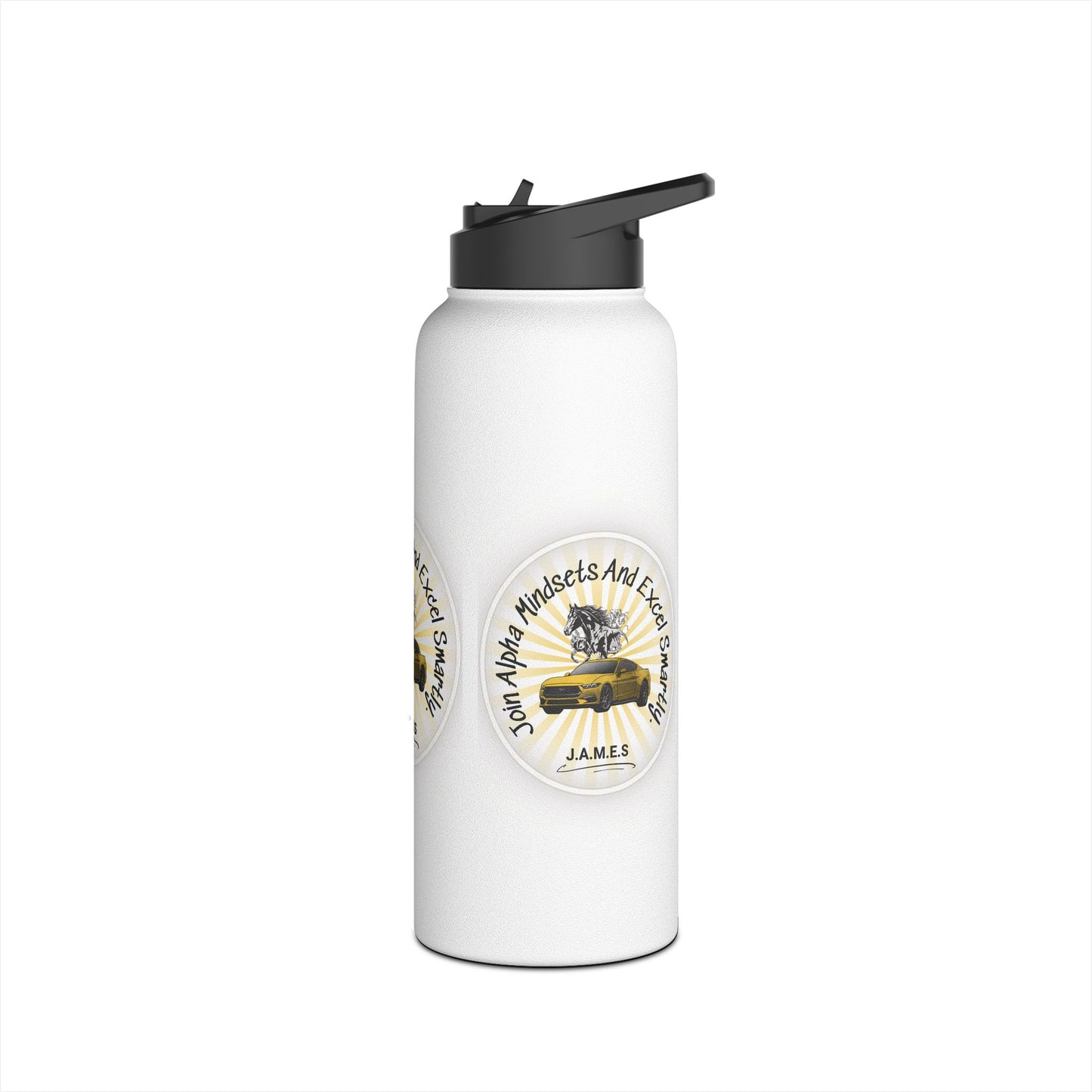 Personalized Initial Quote Horse Car Stainless Steel Water Bottle