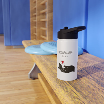 Personalized Initial Quote Hand and Gem Stainless Steel Water Bottle