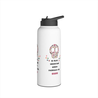 Personalized Initial Quote Hands Skull Stainless Steel Water Bottle