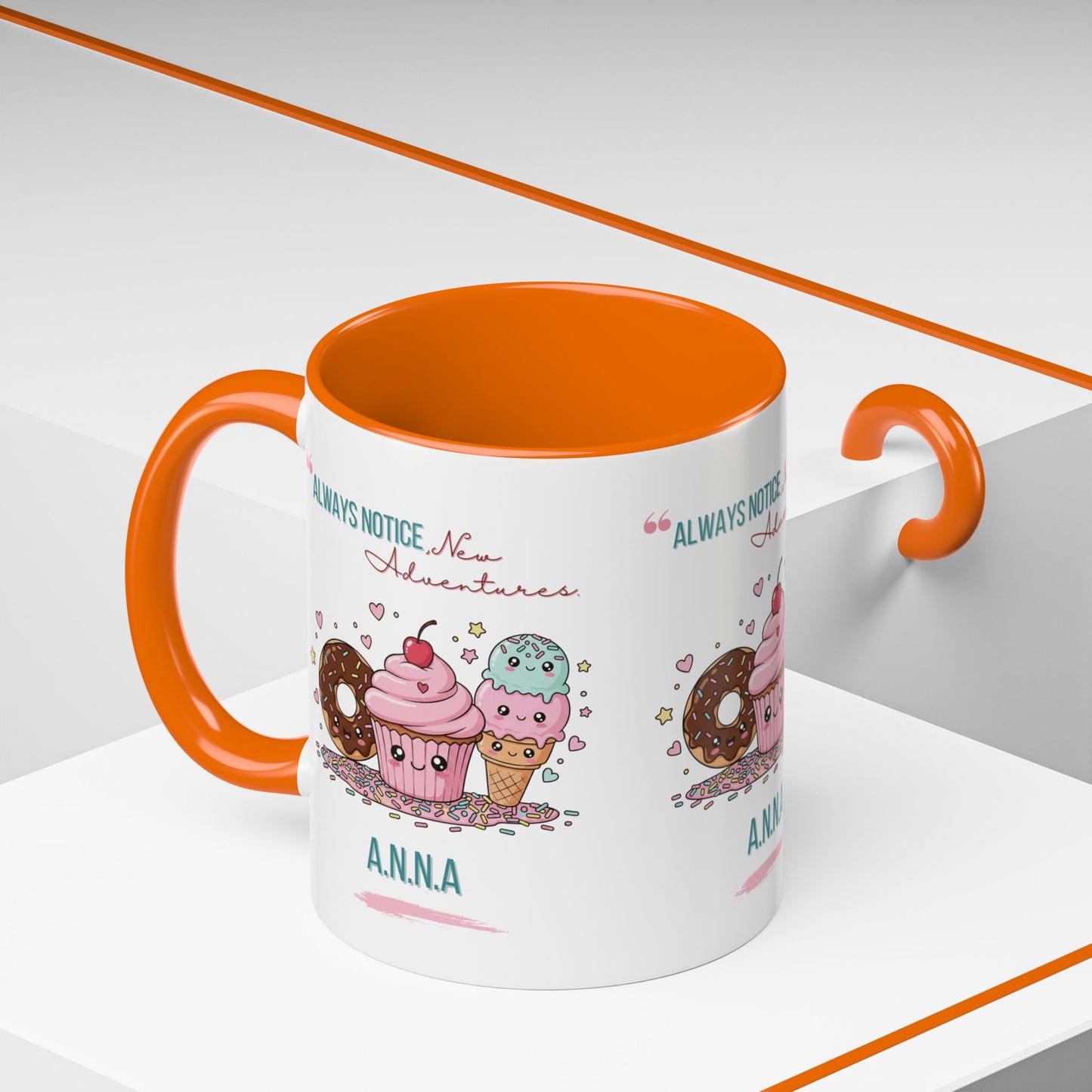 Personalized Initial Sweet Treat Accent Coffee Mug