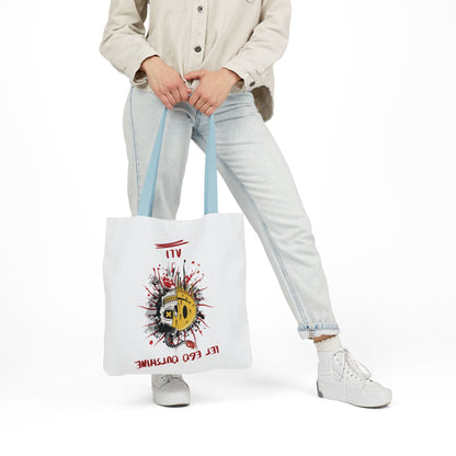 Personalized Initial Quote Split Smile Skull Canvas Tote Custom Name