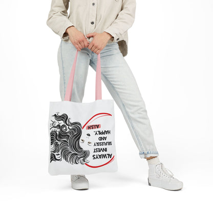 Personalized Initial Quote Inspirational Girl Canvas Tote Custom Name