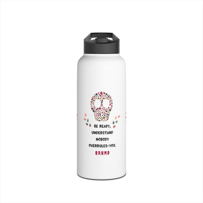 Personalized Initial Quote Hands Skull Stainless Steel Water Bottle