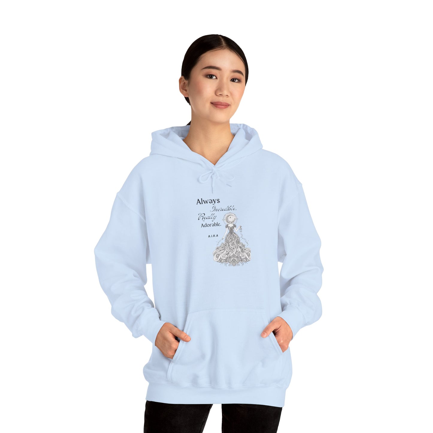 Personalized Girl with light Hooded Sweatshirt