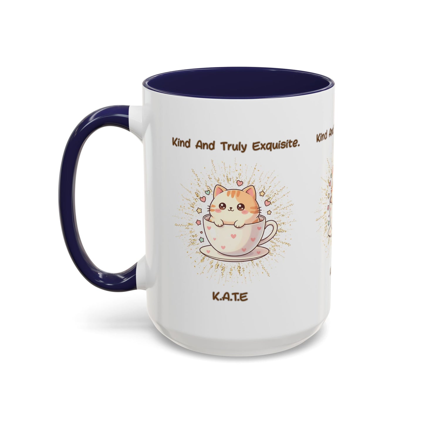 Personalized Initial Exquisite Cat Accent Coffee Mug