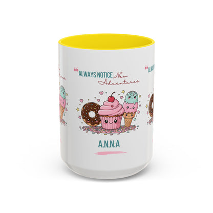 Personalized Initial Sweet Treat Accent Coffee Mug