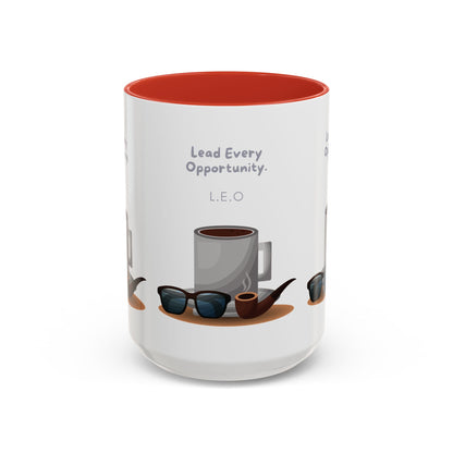 Personalized Initial Coffee and Sunglasses Accent Coffee Mug