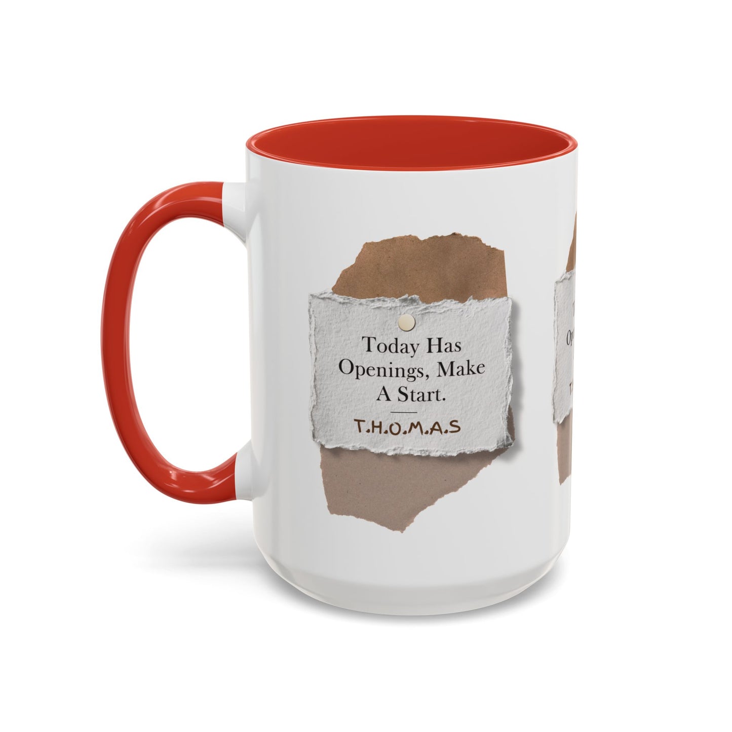 Personalized Torn Paper Note Accent Coffee Mug