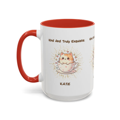 Personalized Initial Exquisite Cat Accent Coffee Mug