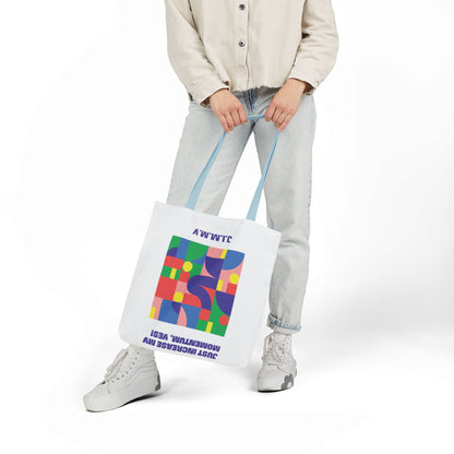 Personalized Initial Quote Colorful Momentum Canvas Tote Custom Name