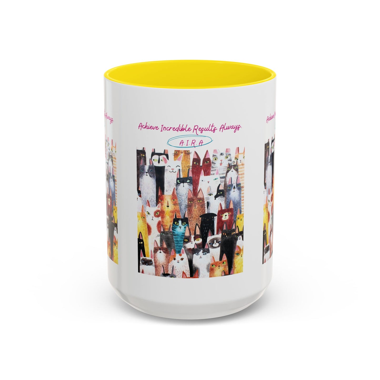 Personalized Initial Cat Collage Accent Coffee Mug