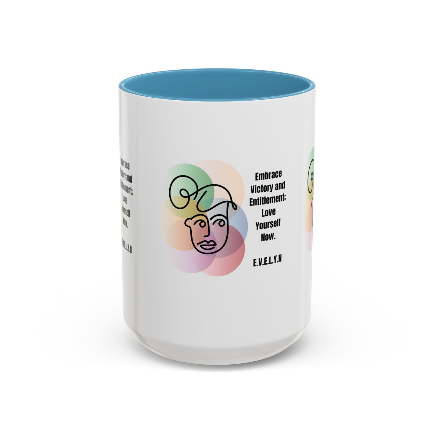 Personalized Initial Sketch Girl Accent Coffee Mug