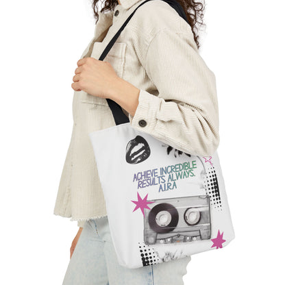 Personalized Initial Quote Cassette Vibes Canvas Tote Custom Name