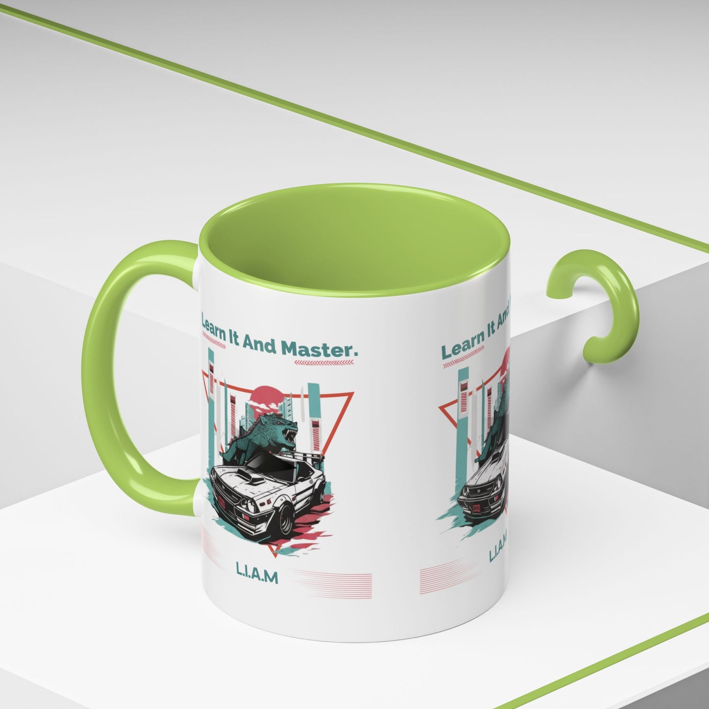 Personalized Retro Racing Accent Coffee Mug