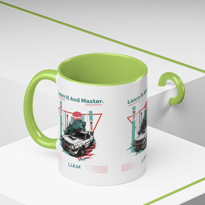Personalized Retro Racing Accent Coffee Mug