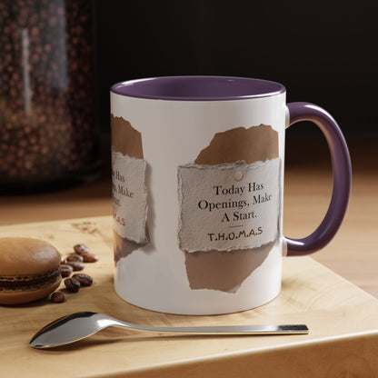 Personalized Torn Paper Note Accent Coffee Mug