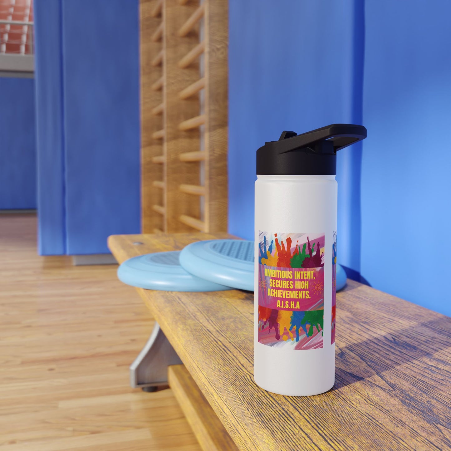 Personalized Initial Quote Colorful Paint Stainless Steel Water Bottle