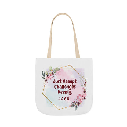 Personalized Initial Quote Floral Frame Canvas Tote Custom Name