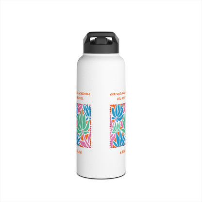 Personalized Initial Quote Floral Momentum Stainless Steel Water Bottle