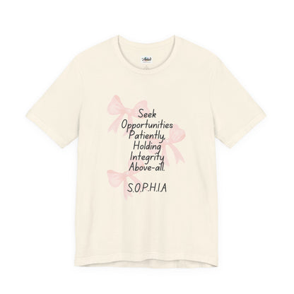 Personalized Pink Bow Graphic Tee