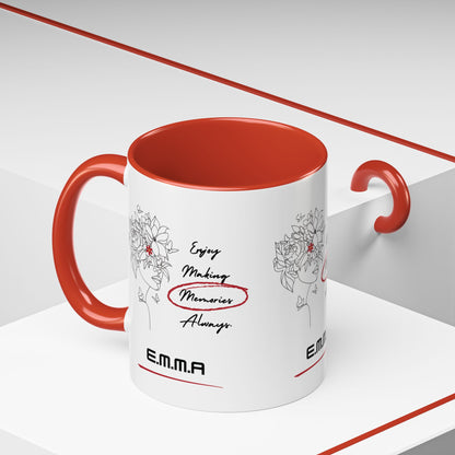 Personalized Initial Floral Girl Accent Coffee Mug