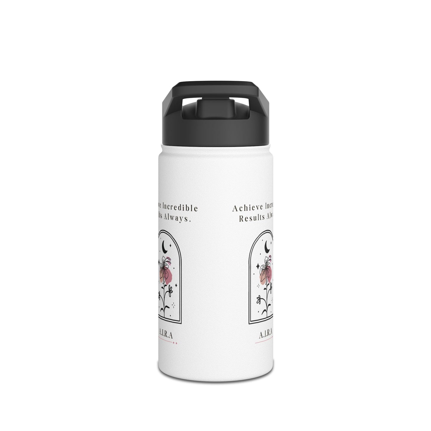 Personalized Initial Quote Floral Moon Stainless Steel Water Bottle