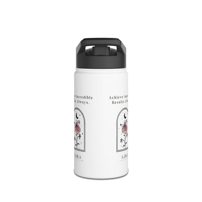 Personalized Initial Quote Floral Moon Stainless Steel Water Bottle