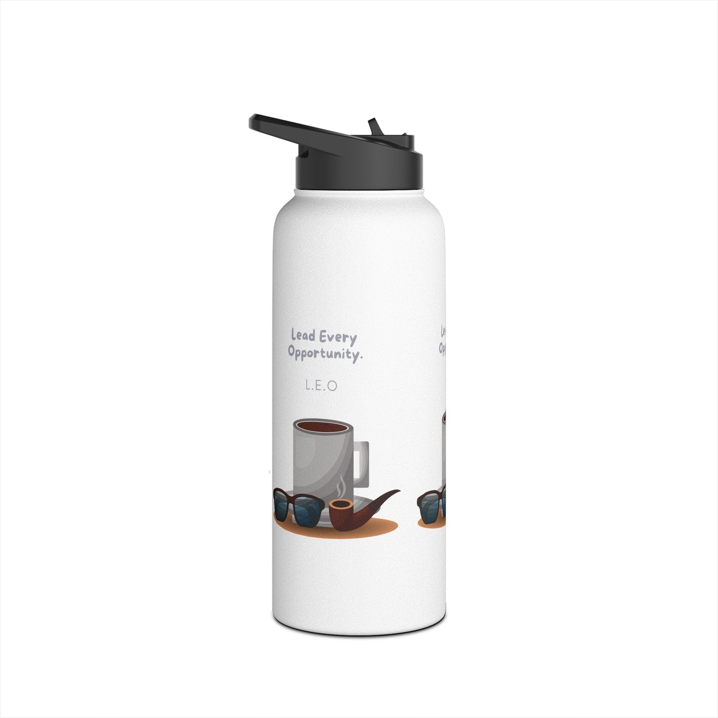 Personalized Initial Quote Sunglasses and Coffee Stainless Steel Water Bottle