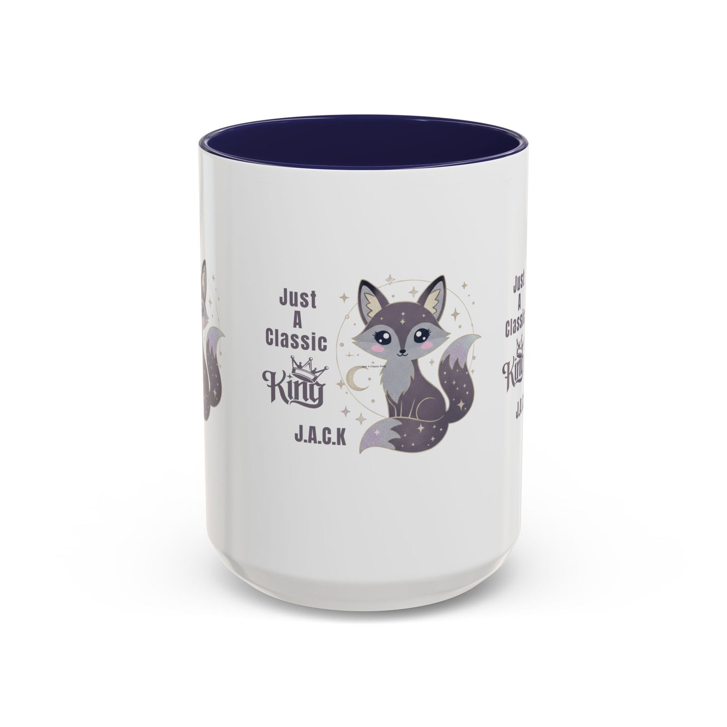 Personalized Initial Fox King Accent Coffee Mug